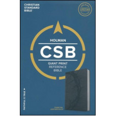 CSB Giant Print Reference Bible - Charcoal Leathertouch