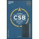 CSB Giant Print Reference Bible - Charcoal Leathertouch