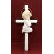 Cross Pink Praying Girl - Ceramic