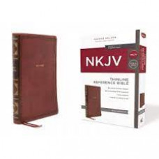 NKJV Thinline Reference Bible - Brown Leathersoft