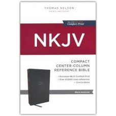 NKJV Compact Centre Column Reference Bible - Black Hardcover