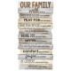 Our Family Will - Wood Stacked Plaque - Desk Top