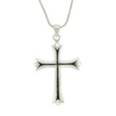 Cross Necklace - Silver 44mm on a chain