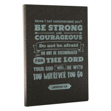 Journal Be Strong and Courageous - Charcoal Sparkle Premium Imitation Leather