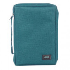 Bible Cover  Poly-Canvas with Fish Applique in Teal - Large Size