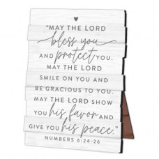 Blessing White Wood Stacked Plaque