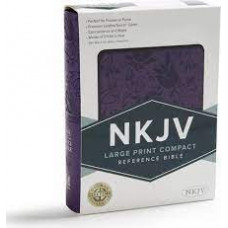 NKJV Large Print Compact Reference Bible - Purple Leather Touch (LWD)