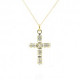 Cross Necklace - Clear Swarovski Crystals - on chain 
