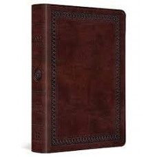 ESV Value Large Print Compact Bible - Trutone Mahogany Border Design