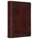 ESV Value Large Print Compact Bible - Trutone Mahogany Border Design