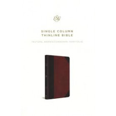ESV Single Column Thinline Bible - Trutone Brown Cordovan Portfolio