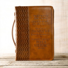 Bible Cover For I know the plans - Brown / Tan - Size Large