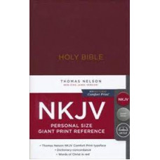 NKJV Personal Size Giant Print Reference Bible - Burgundy Hardcover (LWD)