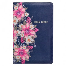 KJV Deluxe Gift Bible - Blue Floral Zip