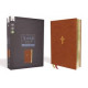 NASB Large Print Thinline Bible - Brown Leathersoft