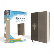 NIV Bible for Kids Thinline Edition - Gray Leathersoft