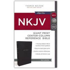NKJV Giant Print Deluxe Centre-Column Reference Bible - Black Leatherflex