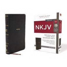 NKJV Personal Size Large Print Reference Bible - Black Leathersoft