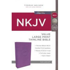 NKJV Large Print Value Thinline - Purple Leathersoft