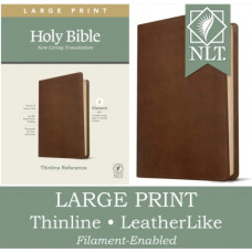 NLT Large Print Thinline Reference Filament Enabled - Rustic Brown LeatherLike