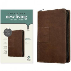 NLT Thinline Reference Bible Filament Enabled - Atlas Rustic Brown Zippered LeatherLike