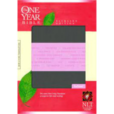 The One Year Bible - NLT Slimline Edition Heather Gray / Pink Leatherlike (LWD)