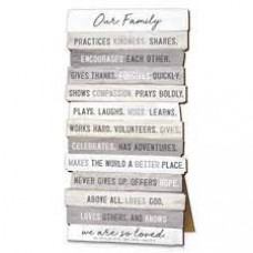 Our Family - Wood Stacked Desk Top Plaque