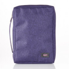 Bible Cover Poly-Canvas with Fish Applique in Purple - Large Size