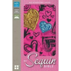 NIV Sequin Bible (Hot Pink Hearts, Padded Hardcover)